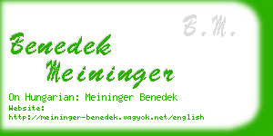 benedek meininger business card